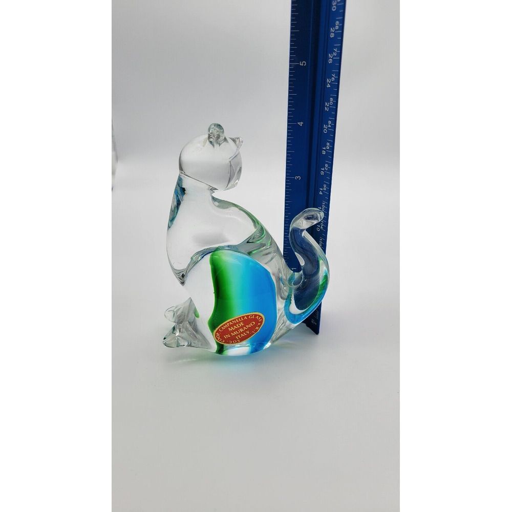 Vintage‎ Hand Blown Murano Glass Cat Figurine